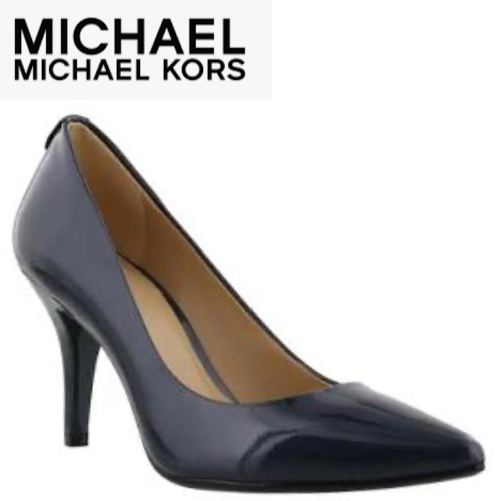 ✅ FINAL PRICE NWT NIB Michael Kors Alina Flex Pump Navy Patent 9 40